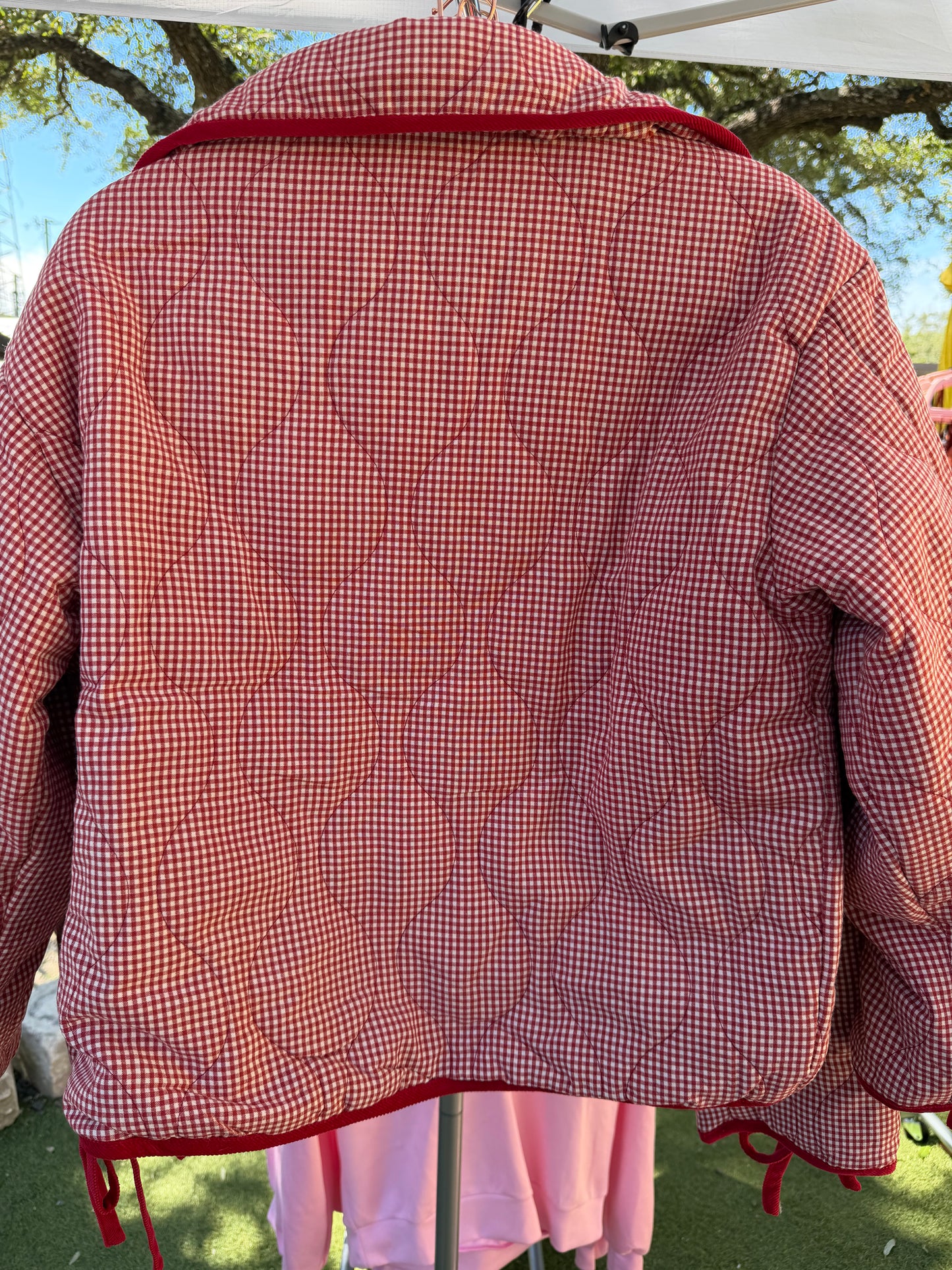 Sweetie Red Gingham Quilted Jacket