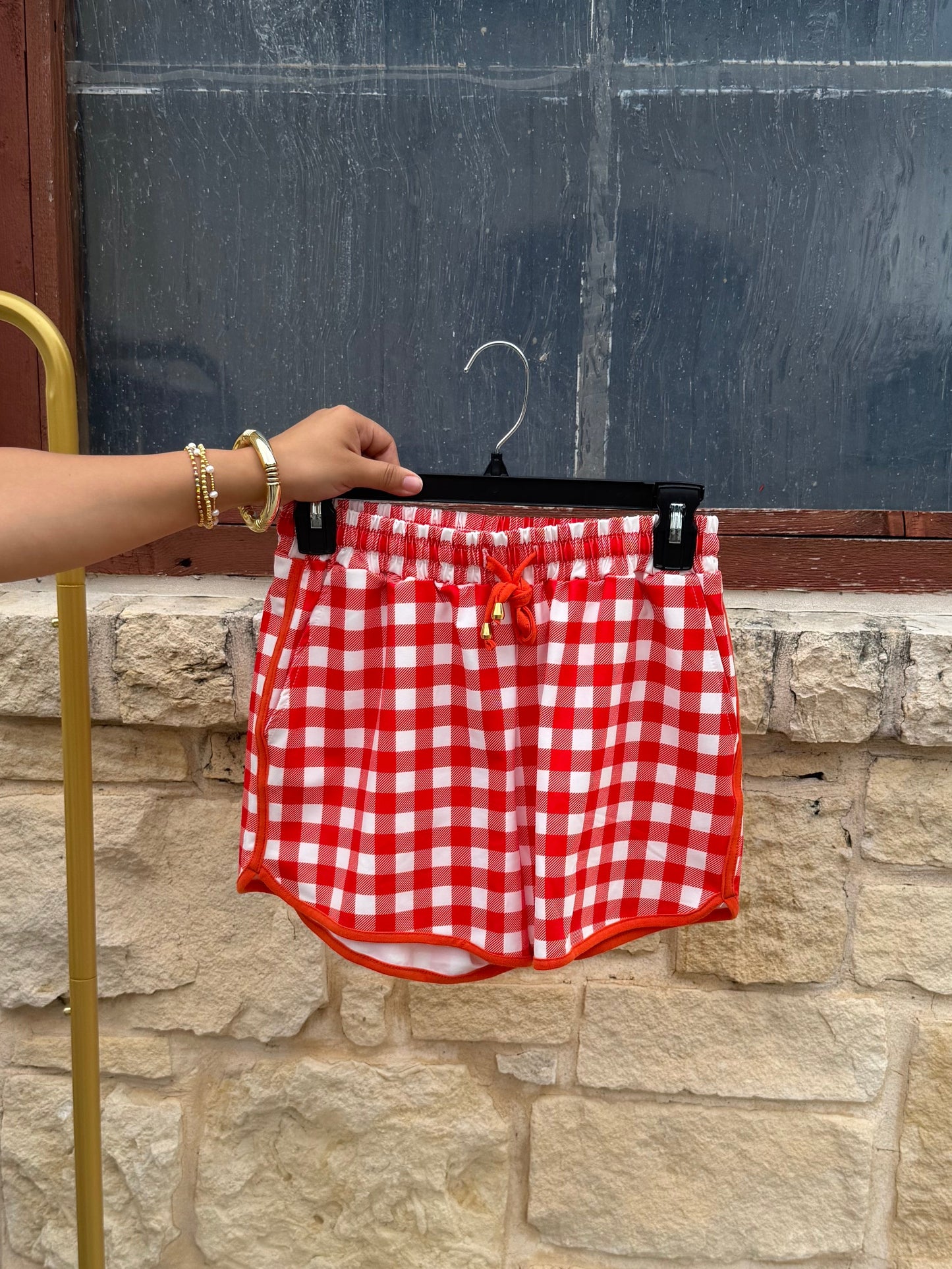 Red gingam Shorts