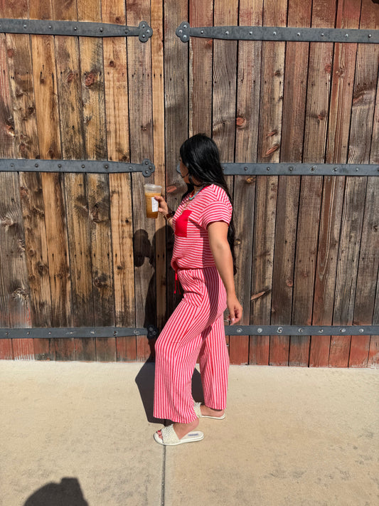 Red and Pink top and bottom set