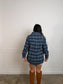 Navy Green Plaid Button
