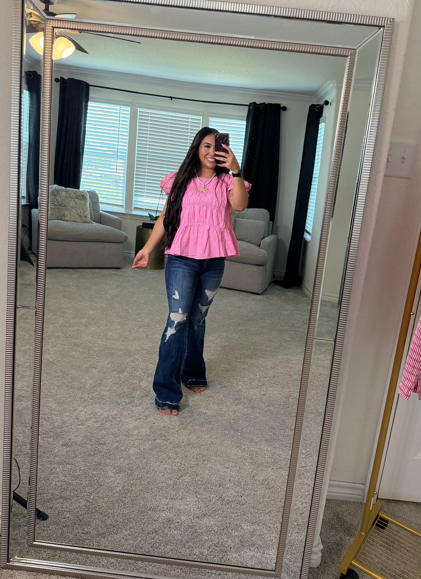 Pink Bubble Blouse