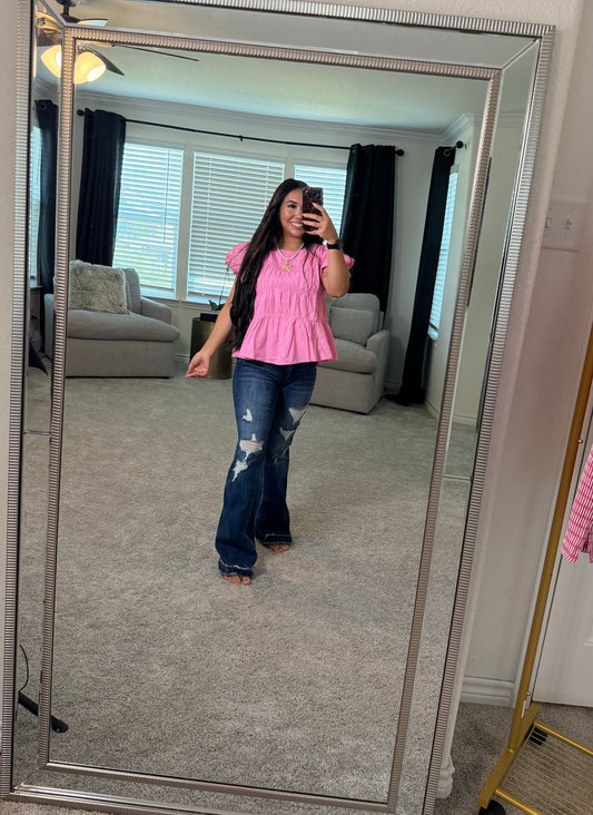 Pink Bubble Blouse