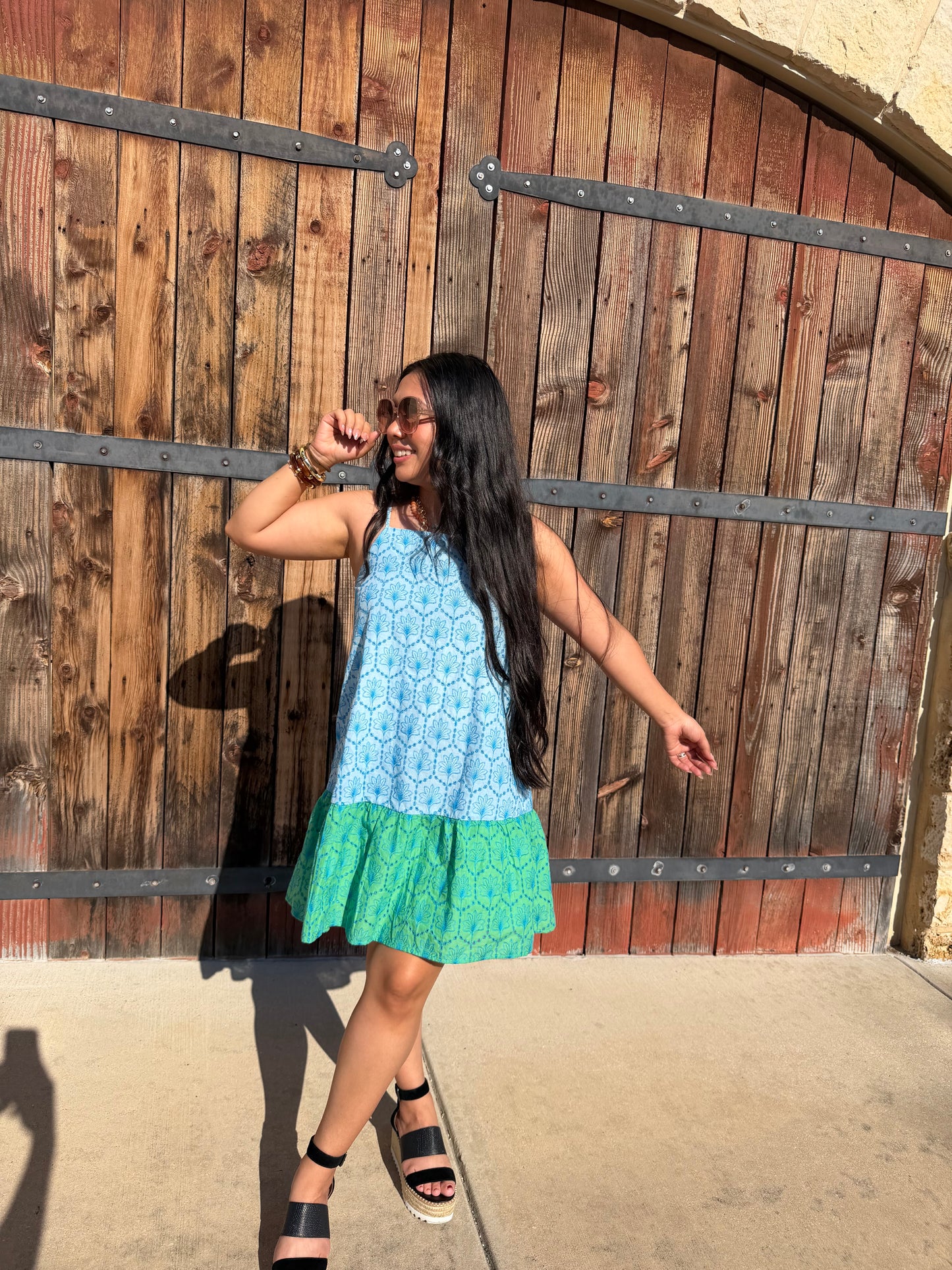 Blue Green Dolly Dress