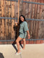 Green and blue Top and Bottom Striped Set