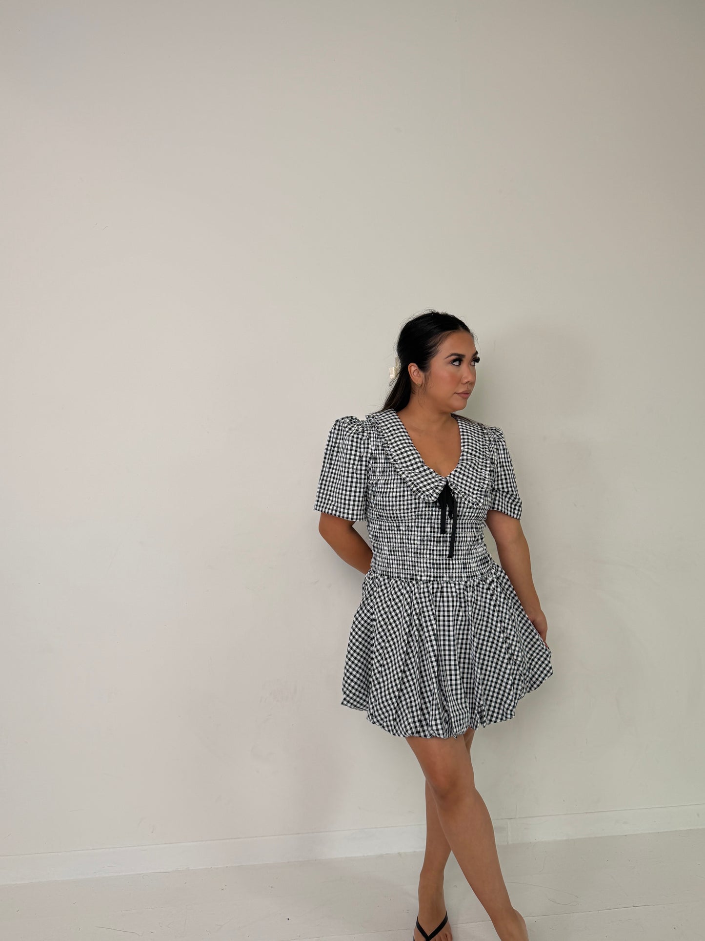 Khloe Peter Pan Collar Gingham Dress Mable
