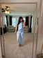 Sky Blue Stripped set