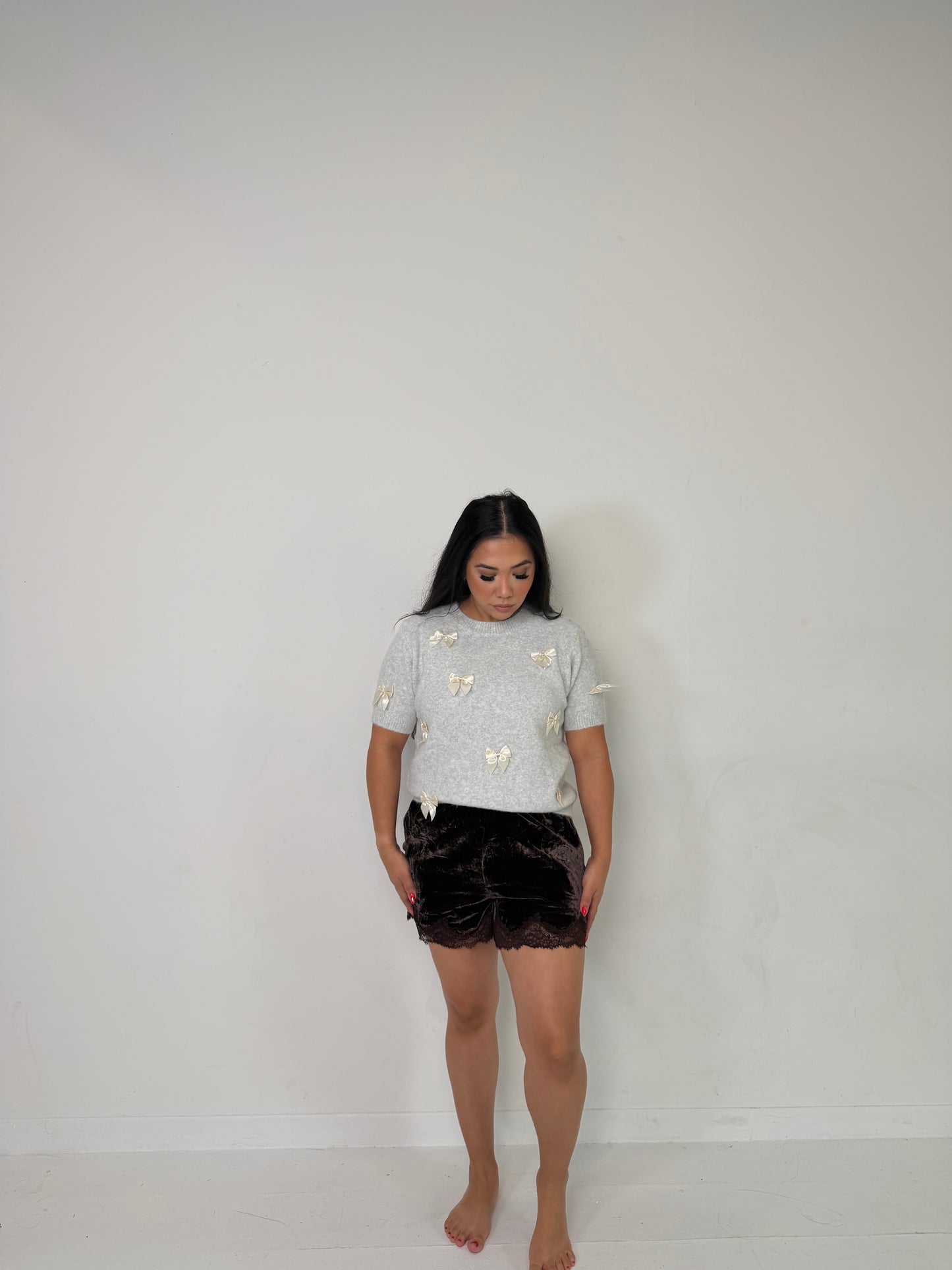 Chocolate Fall Velvet Shorts