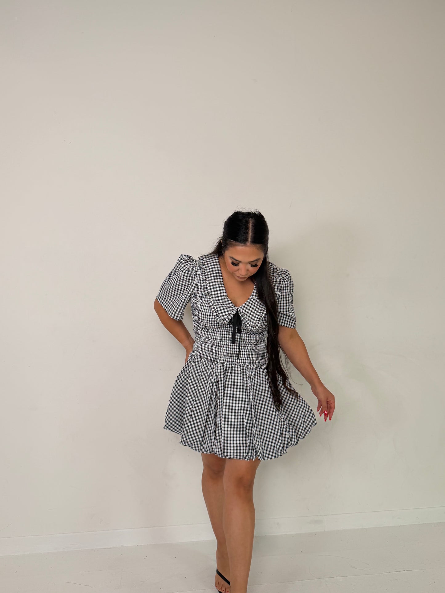 Khloe Peter Pan Collar Gingham Dress Mable