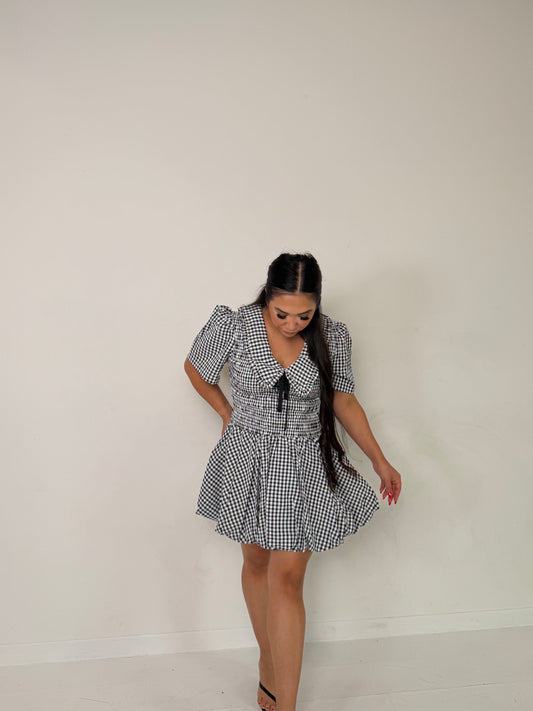 Khloe Peter Pan Collar Gingham Dress Mable
