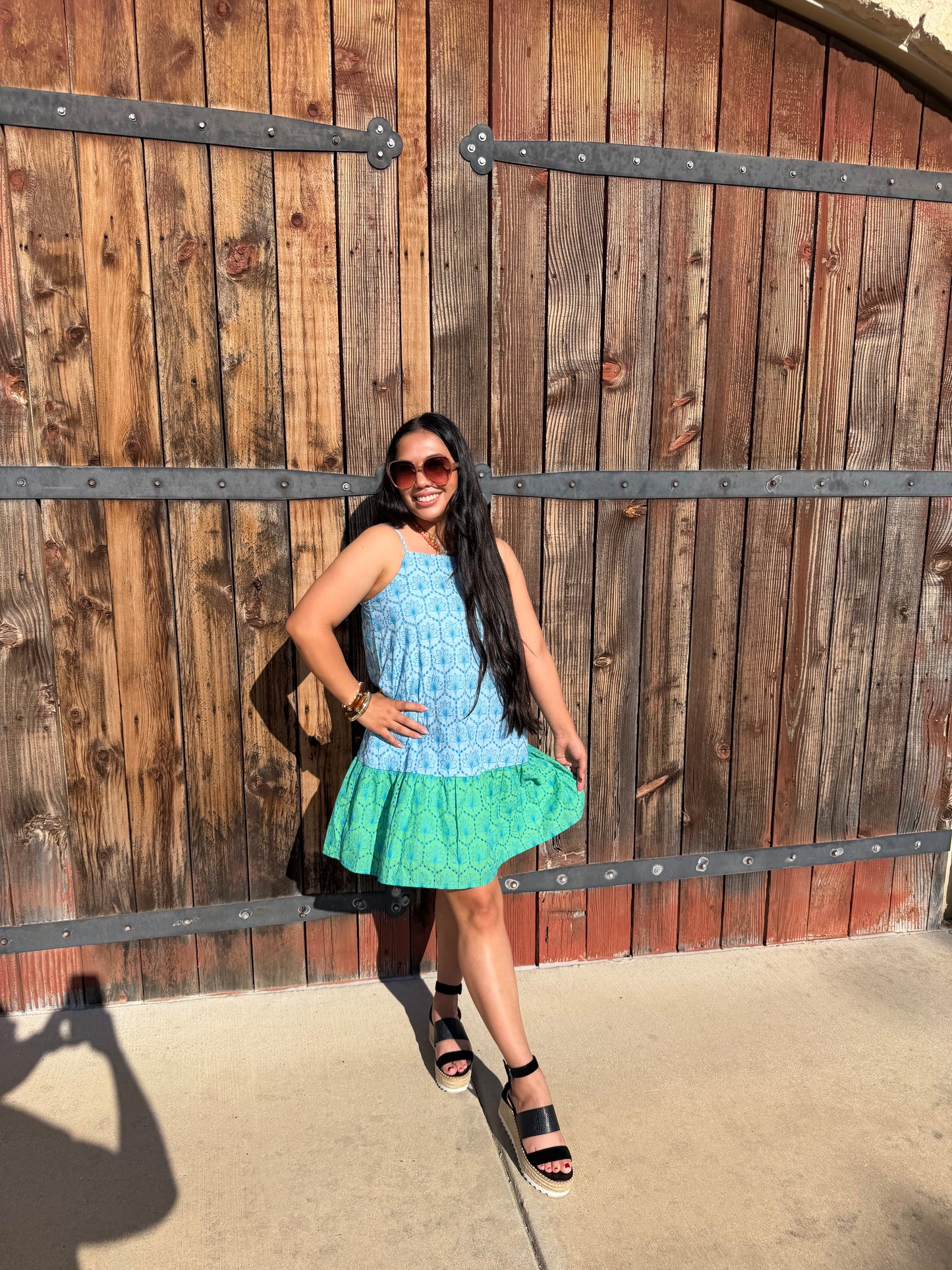 Blue Green Dolly Dress