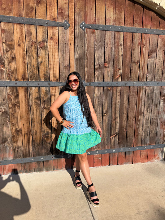 Blue Green Dolly Dress