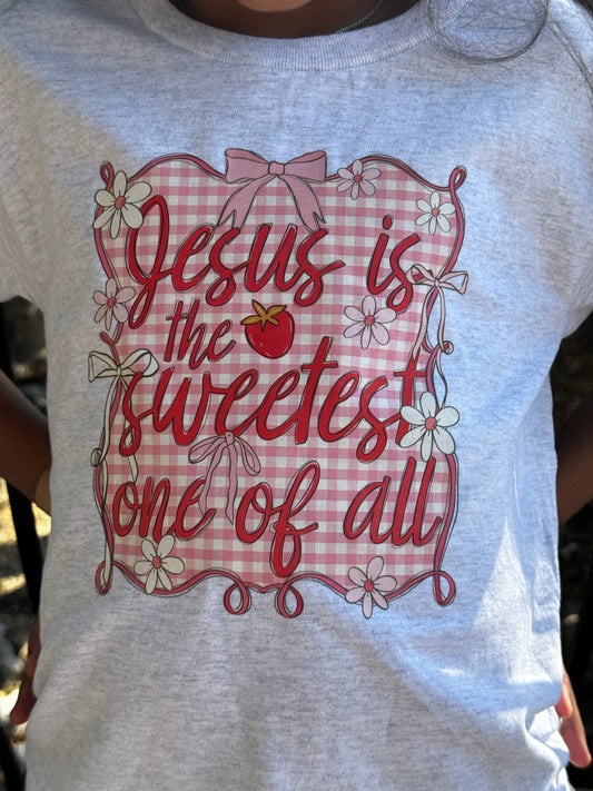 "Jesus is the Sweetest One of All" Strawberry Youth Shirt