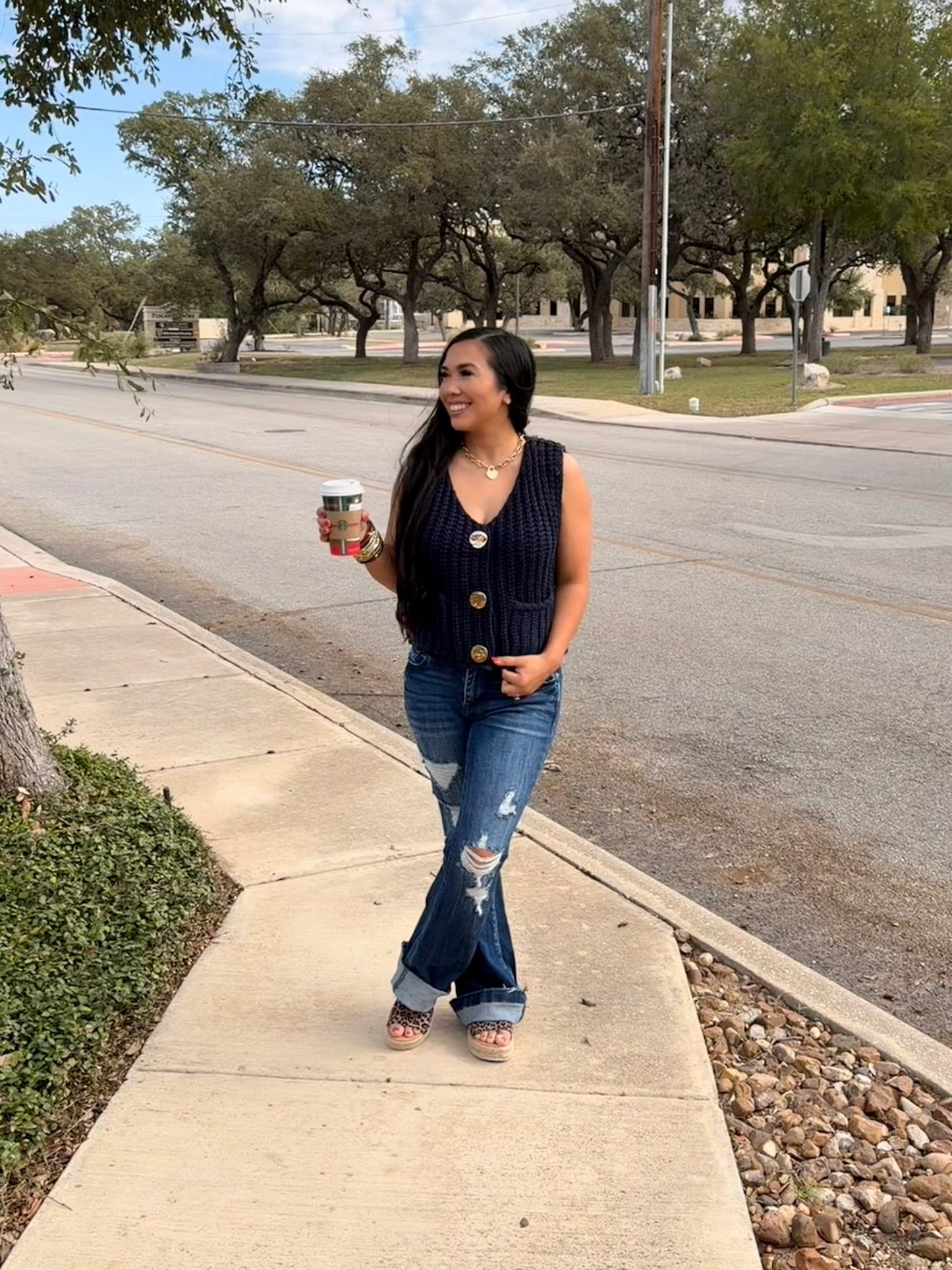 Holly Navy Blue Crochet Top