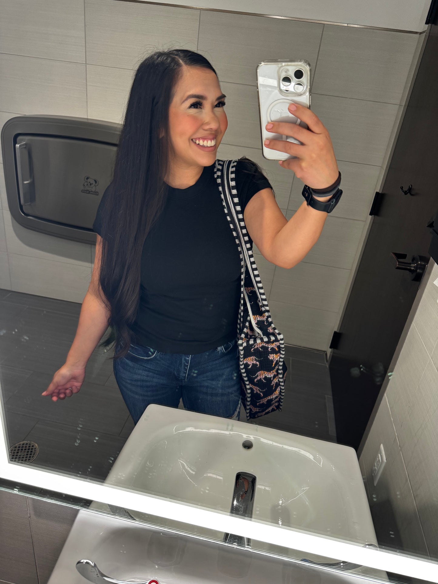 black quilted tiger  bag