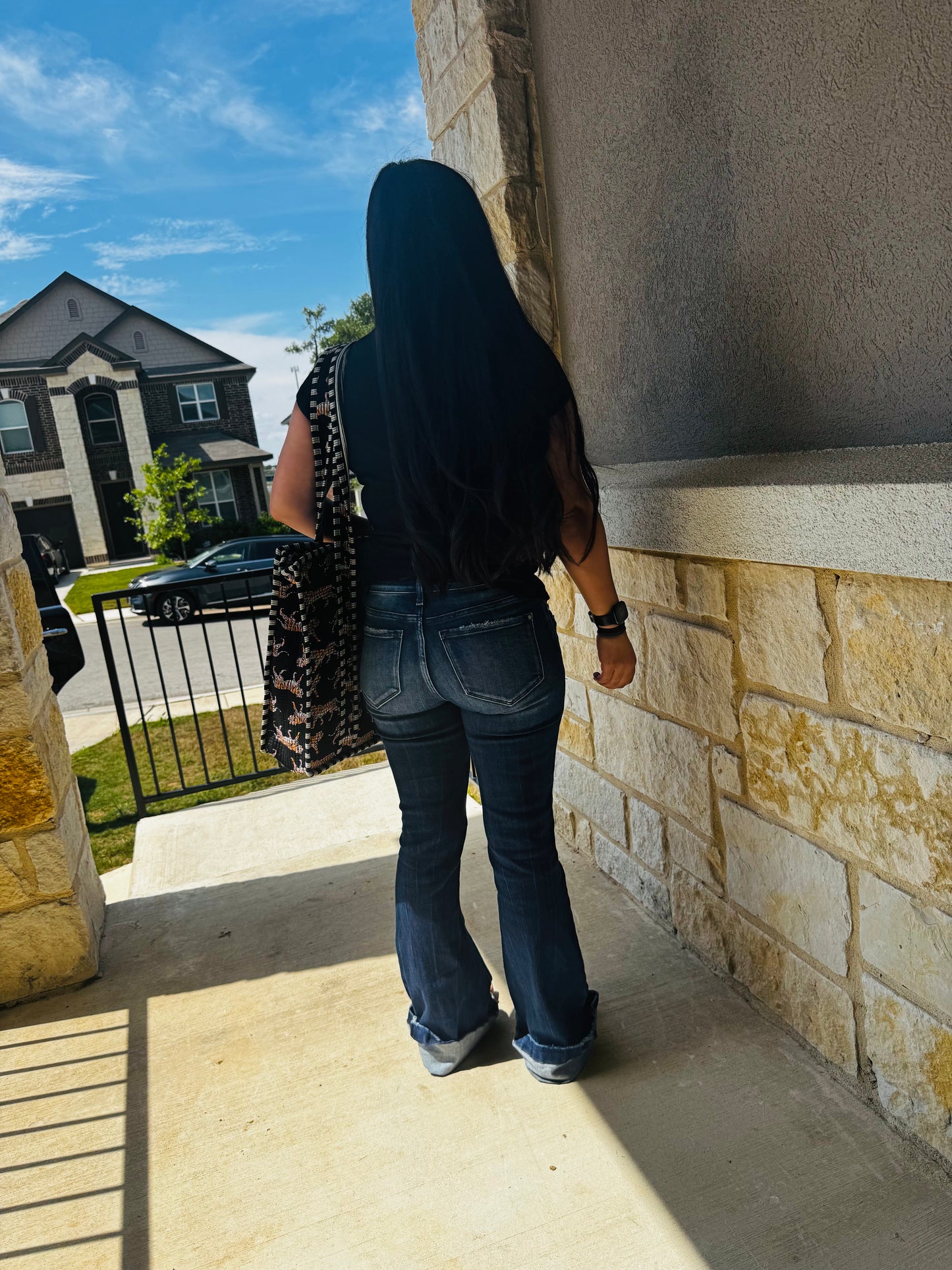 black quilted tiger  bag