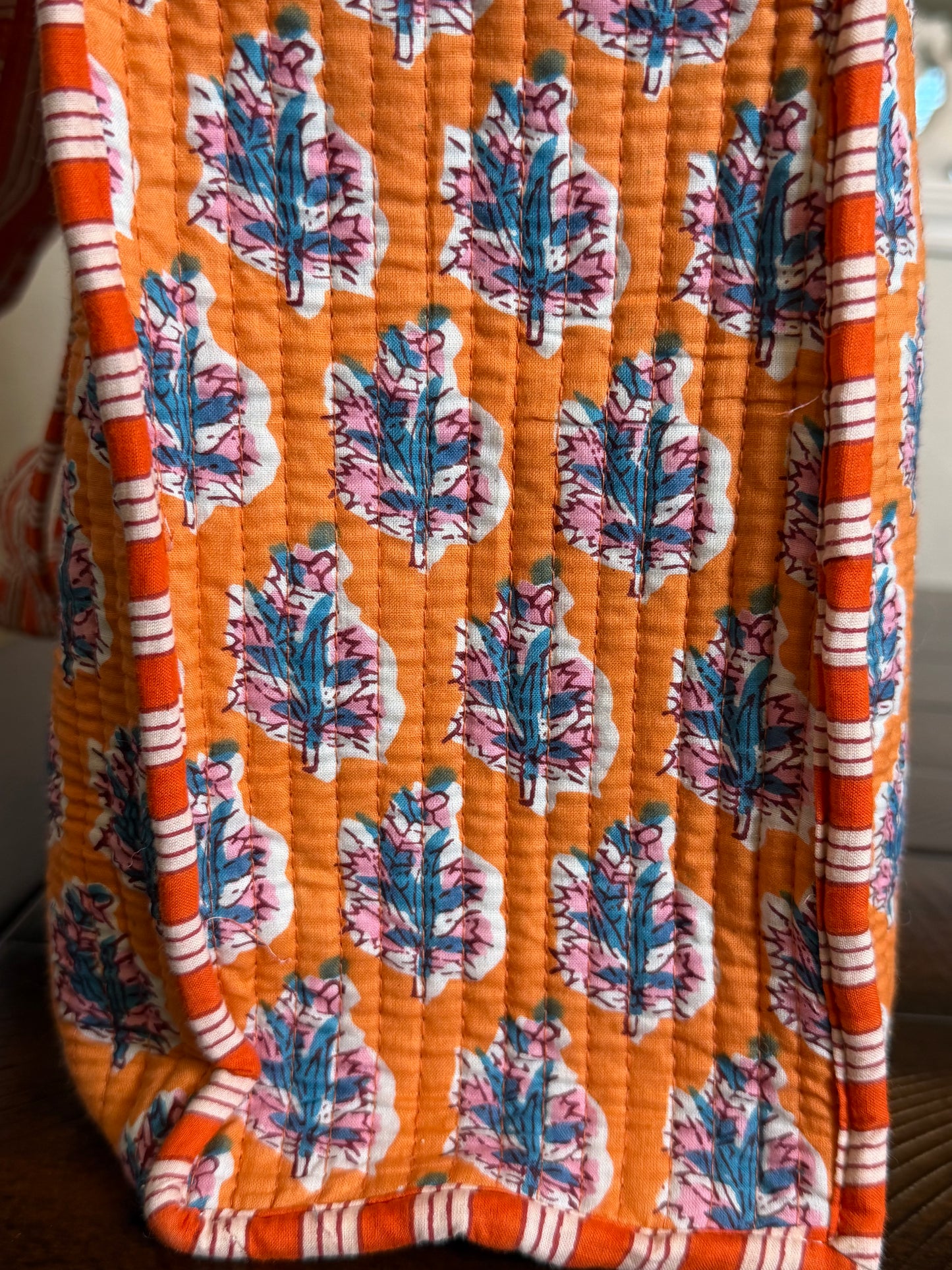 Sweet orange quilted tote