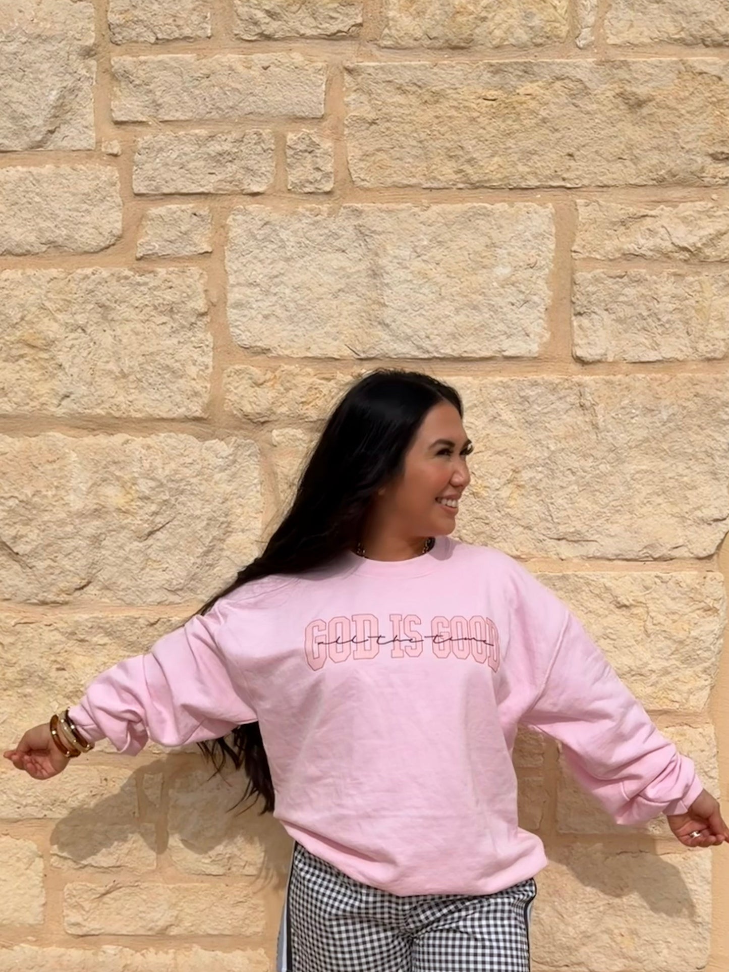 God is Good Pink Sweatshirt