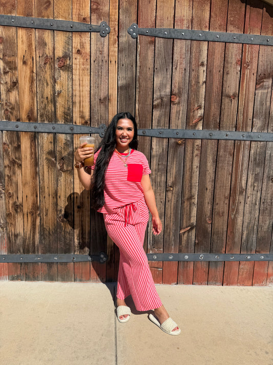 Red and Pink top and bottom set