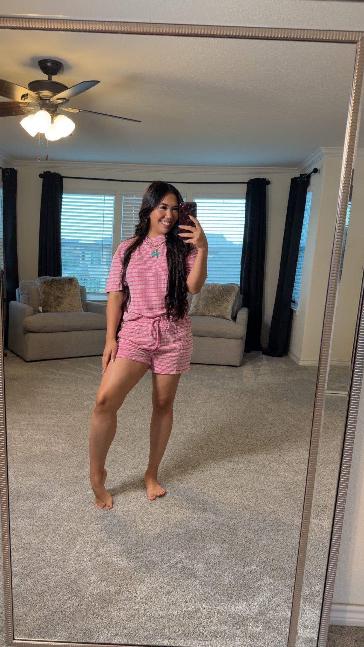 Pink Ribbed Carlie set